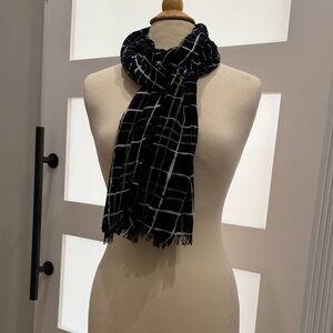 Banana Republic Black and Green Grid Scarf